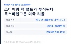 폭스바겐그룹 조향 랙 볼트 리콜 개요 그래픽
